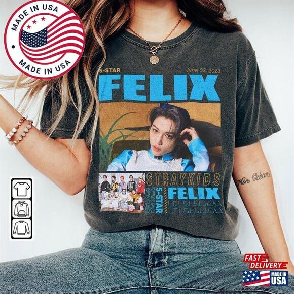 Stray Kids Felix Kpop Shirt 5 Star Album Tee Classic T-Shirt - Picture 1 of 4
